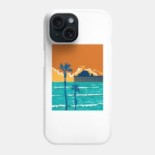 Oceanside Municipal Pier in San Diego California WPA Poster Art Phone Case