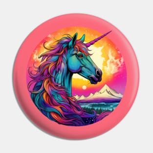 Psychedelic Unicorn Trippy Design Pin