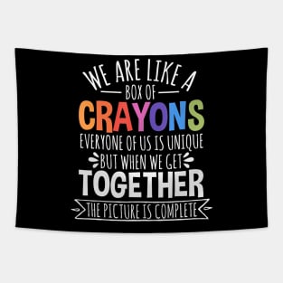 Back To School Teacher We Are Like A Box Of Crayons Tapestry