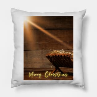 Merry Christmas with baby Jesus Pillow