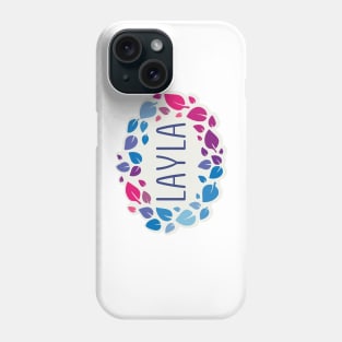 Layla name with colorful leaves Phone Case