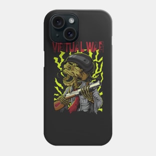 Virtual War Skeleton with Gun Phone Case