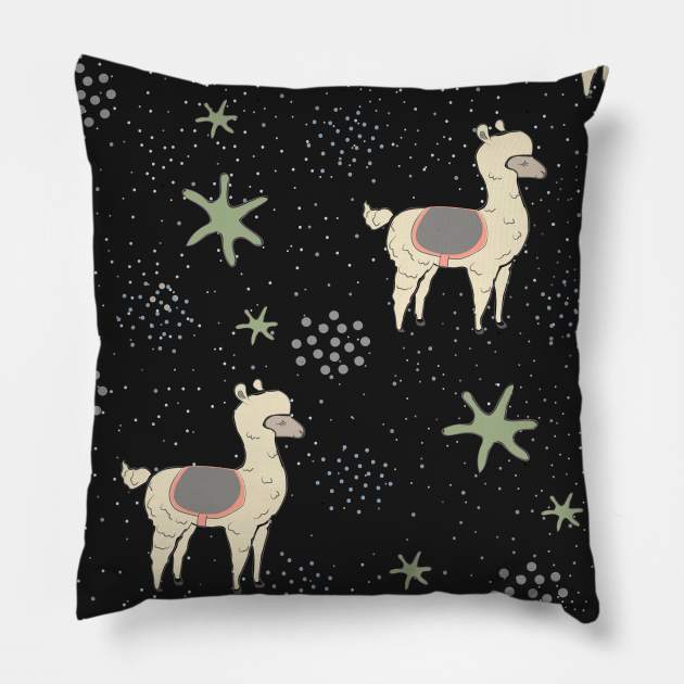 Llama Pattern Pillow by KristinaStellar 