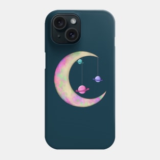 Colorful Moon with Planets Phone Case