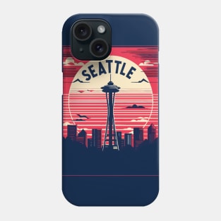 Seattle Space Needle Cityscape Retro Vintage Phone Case