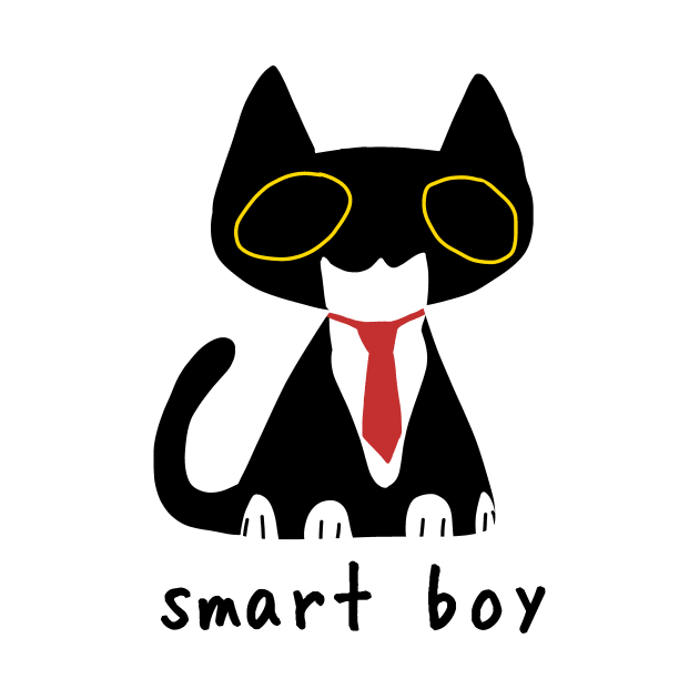 Tuxedo Cat Smart Boy by P-Pixel