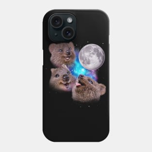 Three Quokkas Howl at the Moon Phone Case