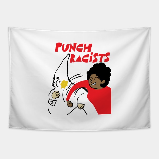 Punch racists Tapestry by popcornpunk