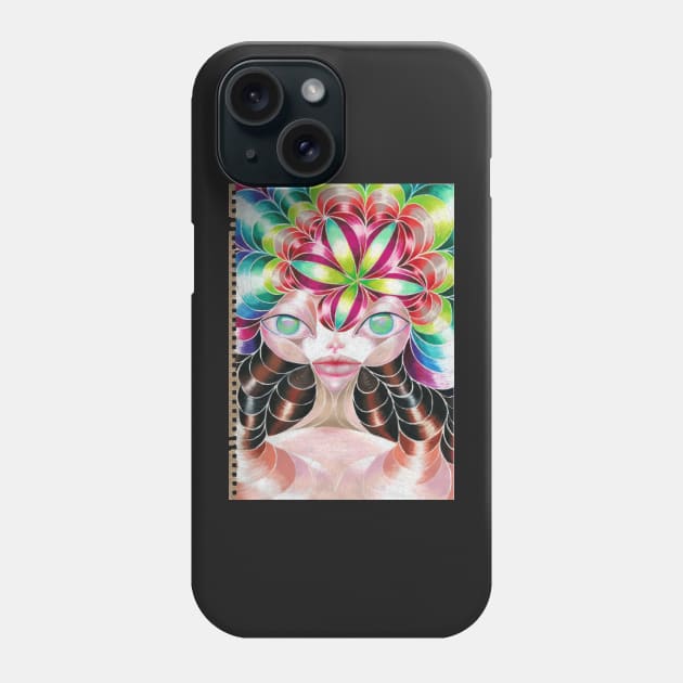 Spring Carnival Girl Alien Op-Art Phone Case by 1Redbublppasswo