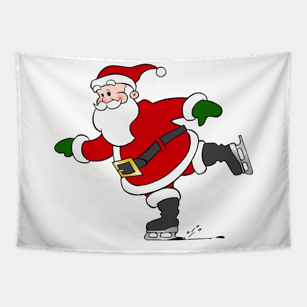 Skating Santa Claus Tapestry by Reading With Kids