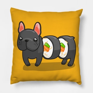 Frenchie sushi roll Pillow