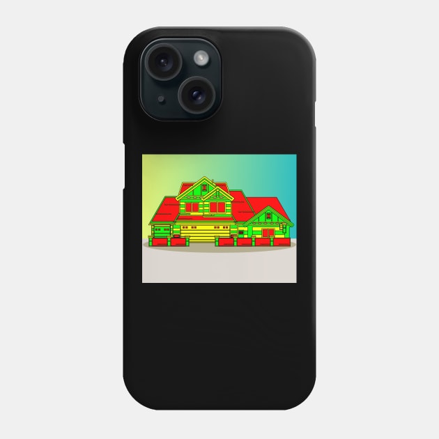 Illustration Dream House Villa Color Effects Phone Case by flofin
