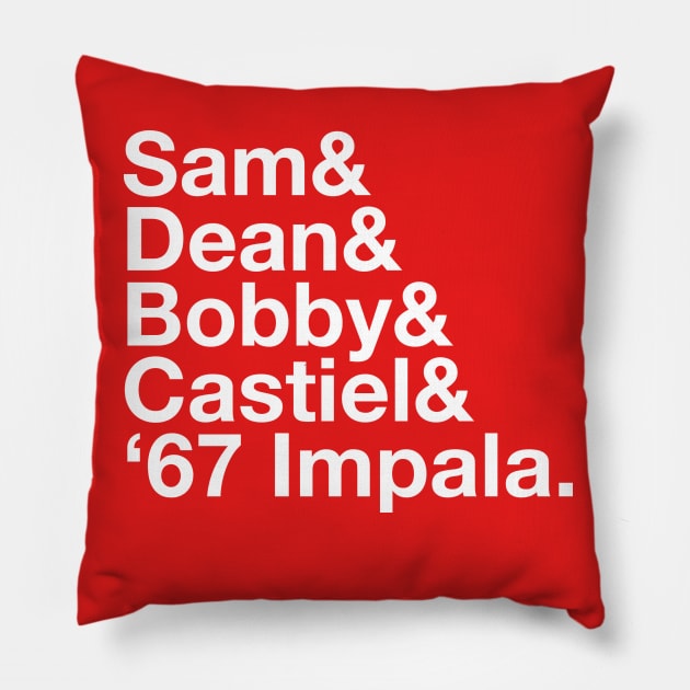 SUPERNATURAL Dean and Sam WINCHESTER Castiel Bobby Singer Pillow by YellowDogTees
