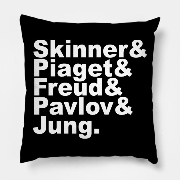 Famous Psychologists Funny Helvetica List Pillow by APSketches