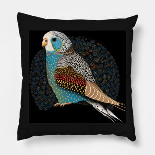 Aboriginal Art Inspired Bird a digital dot art painting Pillow