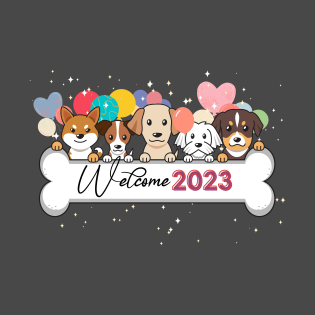 Cute Design to Welcome 2023 by TextureMerch