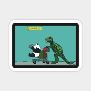 Dinosaur & Panda go on holiday Magnet