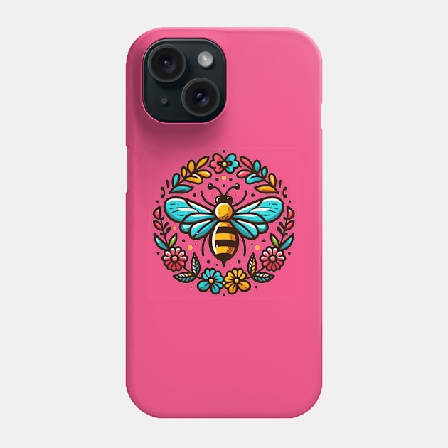 Flower Bee Phone Case by WolfeTEES