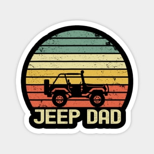 Jeep Dad Vintage Jeep Retro Jeep Sunset Jeep Father's Day Jeep Papa Jeep men Magnet