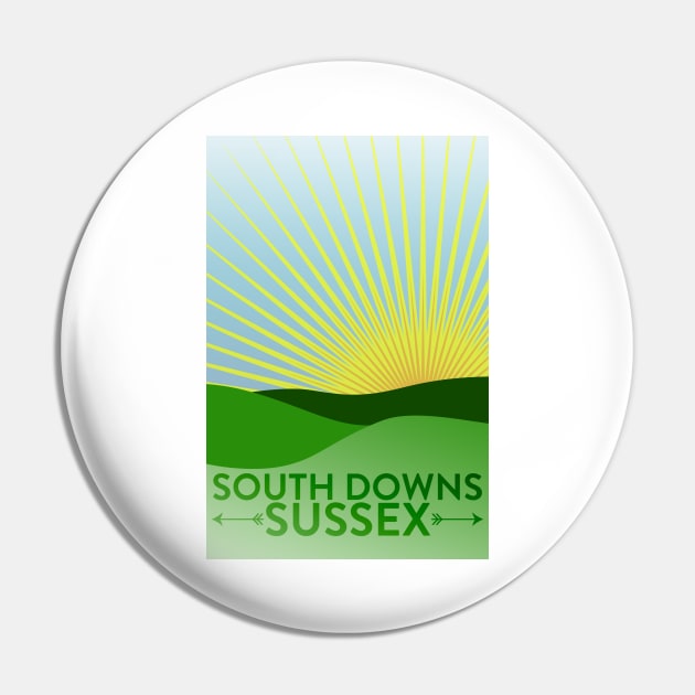 Sussex South Downs Artwork Pin by McNutt