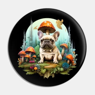 French Bulldog In a Fairy Forest Pin