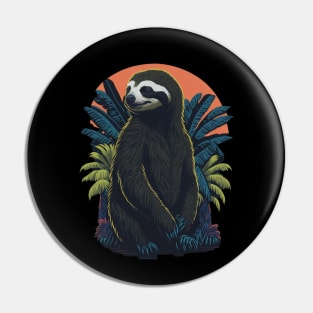 Sloth cute colorful Pin