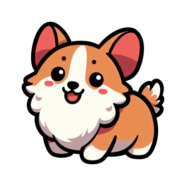 Cute Corgi 01 - Kawaii Sticker | Dog Mom, Dog Dad by PawaPotto