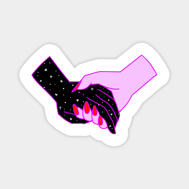 holding hands with the void Magnet by flowerveil