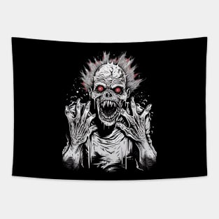 scary monstrum with red eyes, halloween design Tapestry