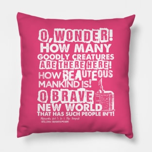 Shakespeare's The Tempest Brave New World Quote Pillow