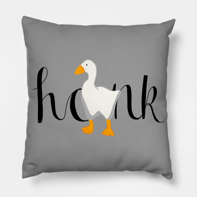 Goose Honk Pillow by Literallyhades 