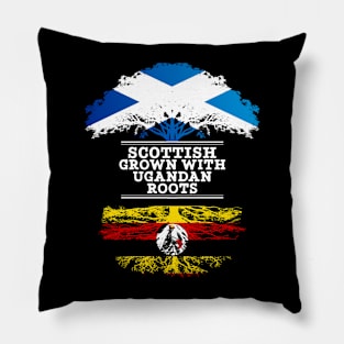 Scottish Grown With Ugandan Roots - Gift for Ugandan With Roots From Uganda Pillow