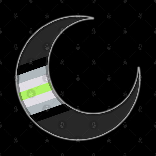 Agender Pride Crescent Moon by Curse Me Not