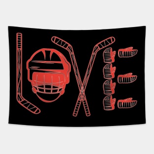 Player Goalie Ice Hockey Heart Apparel Funny Valentines Day Tapestry