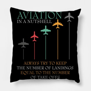 Funny Pilot Aviation In A Nutshell Pillow