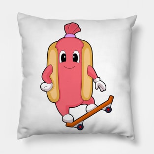 Hotdog Skater Skateboard Sports Pillow