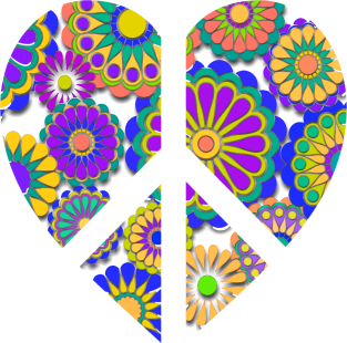 Hippy Flower Peace and Love Magnet