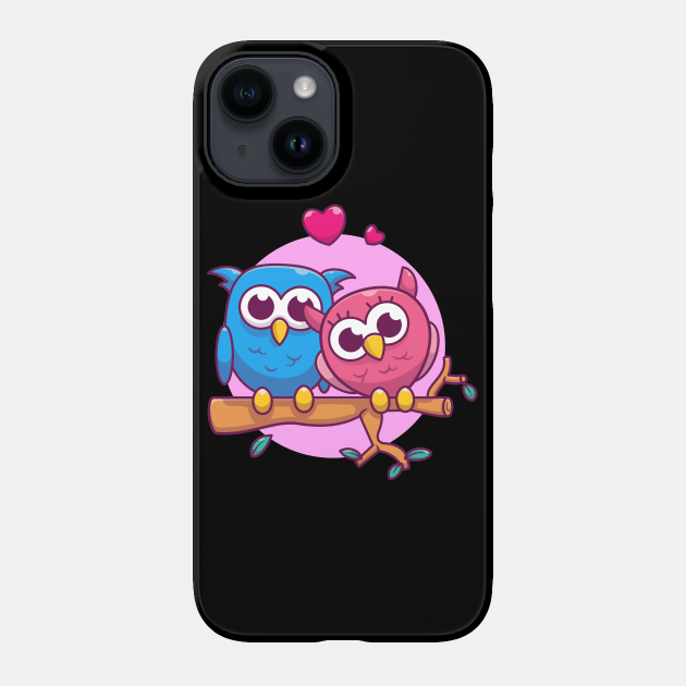 Couple of owl cartoon - Owl - Phone Case | TeePublic Couple of owl cartoon - Owl - Phone Case | TeePublic