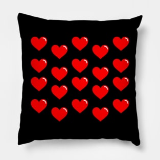 Elegant Red Heart Pattern Pillow