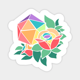 Pretty Poly Rose Rainbow Pride Magnet