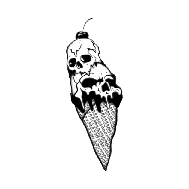 Skull Ice Cream Cone by AchillesHelios