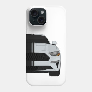 Mustang GT Iconic-Silver + Black Stripes Phone Case