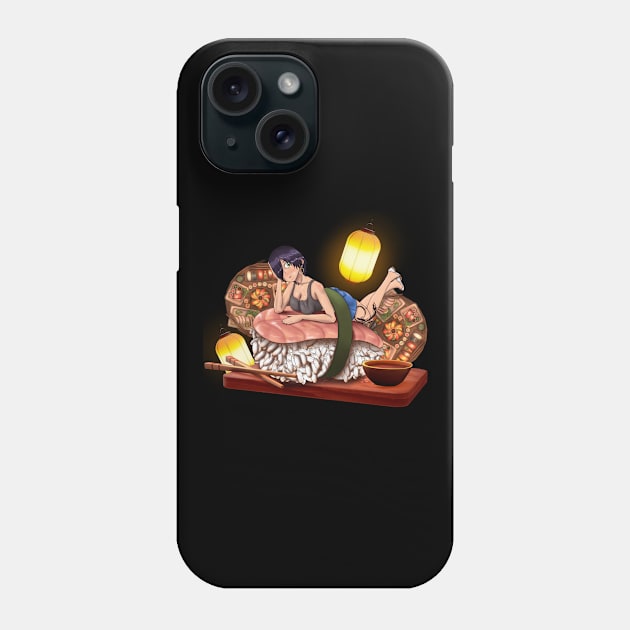 Anime Girl and Sushi | Anime Girl and Foods Collection Item -3 Phone Case by Rendigart