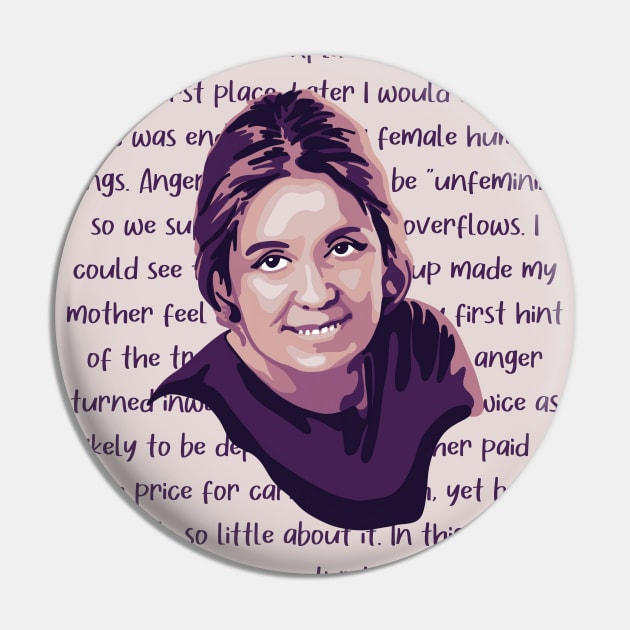 Gloria Steinem Portrait and Quote Pin by Slightly Unhinged