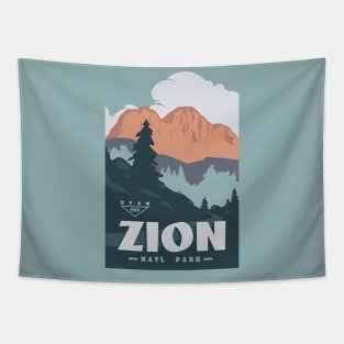 Retro Vintage Utah Zion National Park Travel Poster Gift Tee Tapestry