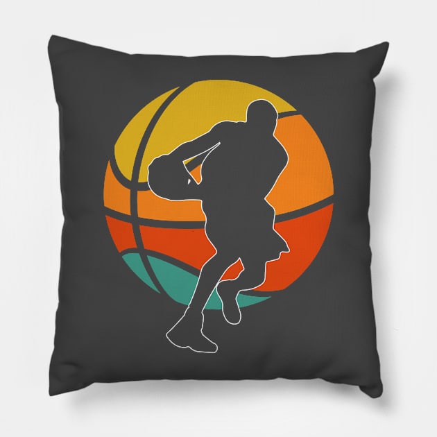 Vintage Art for a Basketball Lover Pillow by mieeewoArt