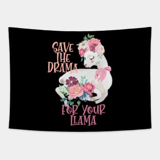 Cute Flower Alpaca Design - Save The Drama For Your Llama Tapestry