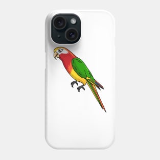 Cute happy parrot cartoon illustration Phone Case