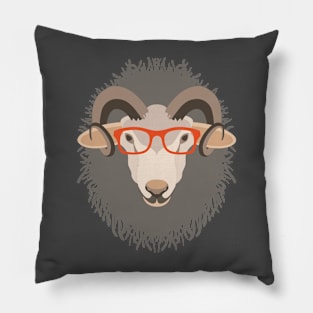 Ram Face with Glasses Pillow