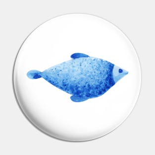 Blue watercolor fish Pin